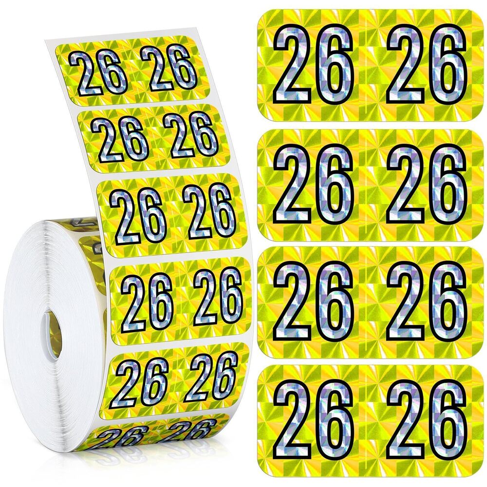 7199 500 Pcs 2026 Year Stickers File Folder Labels Rectangle Coded Colored